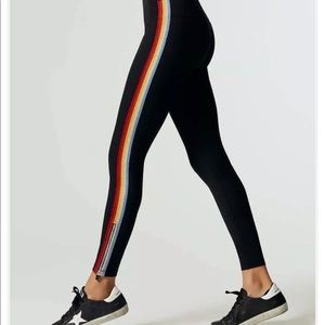 Spiritual Gangster black rainbow striped leggings S